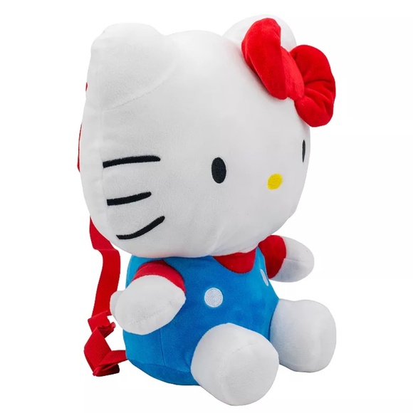 Sanrio Hello Kitty Plush Backpack with Red and Blue Accents NWT - Picture 7 of 8